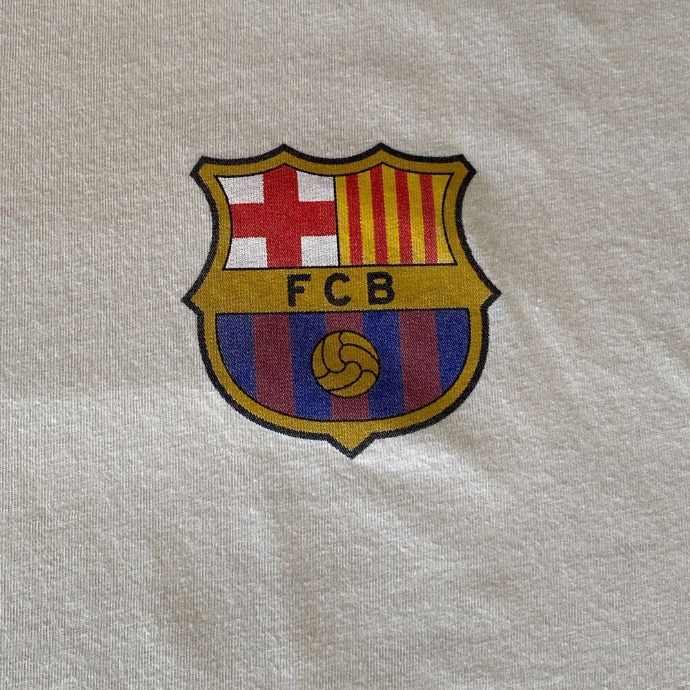 FC Barcelona FCB Men's Large Cream Graphic T-Shirt Barça Soccer - Picture 6 of 11